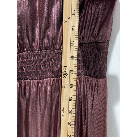 ModCloth Make It a Night To Remeber Smocked Neck & Waist Metallic Bronze Dress - Picture 8 of 14